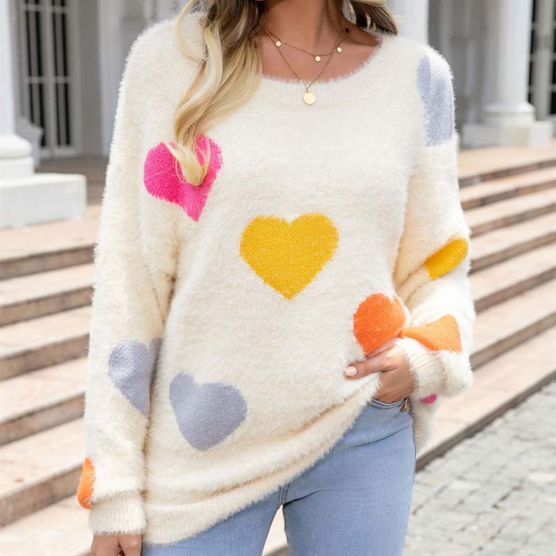 Heart Pattern Knit Jumper