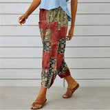 【Cotton and Linen】Vintage Printed Trousers