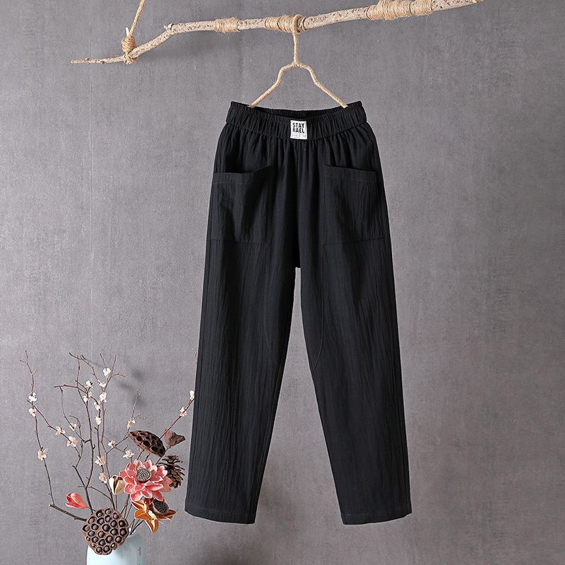 【Cotton and Linen】Casual Solid Colour Trousers
