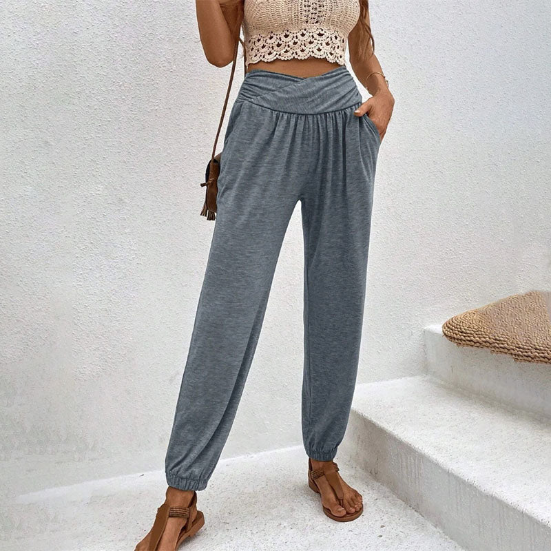 Casual Solid Colour Trousers