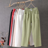【Cotton and Linen】Casual Solid Colour Trousers