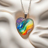 Coloured Heart Pendant Necklace