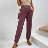 Casual Solid Colour Trousers