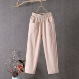 【Cotton and Linen】Casual Solid Colour Trousers