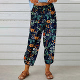 【Cotton and Linen】Vintage Printed Trousers