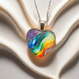 Coloured Heart Pendant Necklace