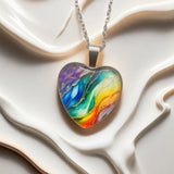 Coloured Heart Pendant Necklace
