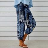 【Cotton and Linen】Vintage Printed Trousers