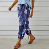 【Cotton and Linen】Vintage Printed Trousers