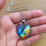 Coloured Heart Pendant Necklace