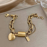 CHUNKY GOLD HEART BRACELET