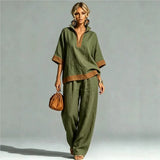 Women's Vintage Linen-Look Co-ord Set
