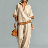 Women's Vintage Linen-Look Co-ord Set