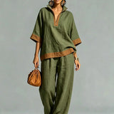 Women's Vintage Linen-Look Co-ord Set