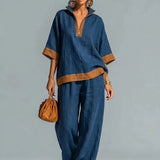 Women's Vintage Linen-Look Co-ord Set