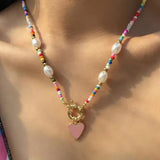 Bohemian Necklace in Coloured Beads