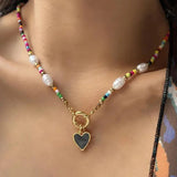 Bohemian Necklace in Coloured Beads