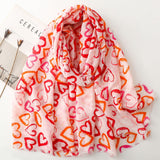 Casual Heart Print Scarf