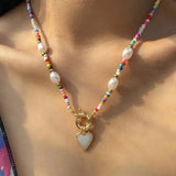 Bohemian Necklace in Coloured Beads