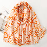 Casual Heart Print Scarf