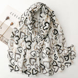 Casual Heart Print Scarf