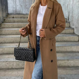 GWYNETH | LONG LAPEL BUTTON-FRONT COAT
