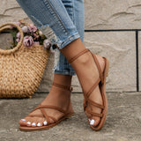 Casual Roman Women's Sandals with Zipper Back