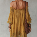 Daffodil | Mini Floral Dress Yellow, Off-Shoulder