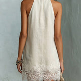 Blanche | Mini Halter Neck Dress in Off-White