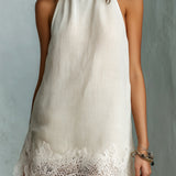 Blanche | Mini Halter Neck Dress in Off-White