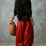 Off-Shoulder Top & Lantern Trousers Set