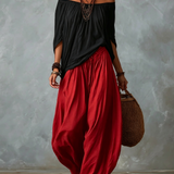 Off-Shoulder Top & Lantern Trousers Set