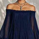 Ondine | Mini Dress with Bell Sleeves, Ruffles, Off-the-Shoulder