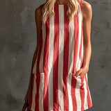 Margot | Striped Sleeveless Mini Dress, Round Neck