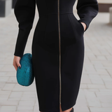 LUNELLE | ZIP-DETAIL MIDI DRESS