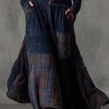 LEONE | VINTAGE LONG SUEDE CHECKERED DRESS (INCLUDES BELT)