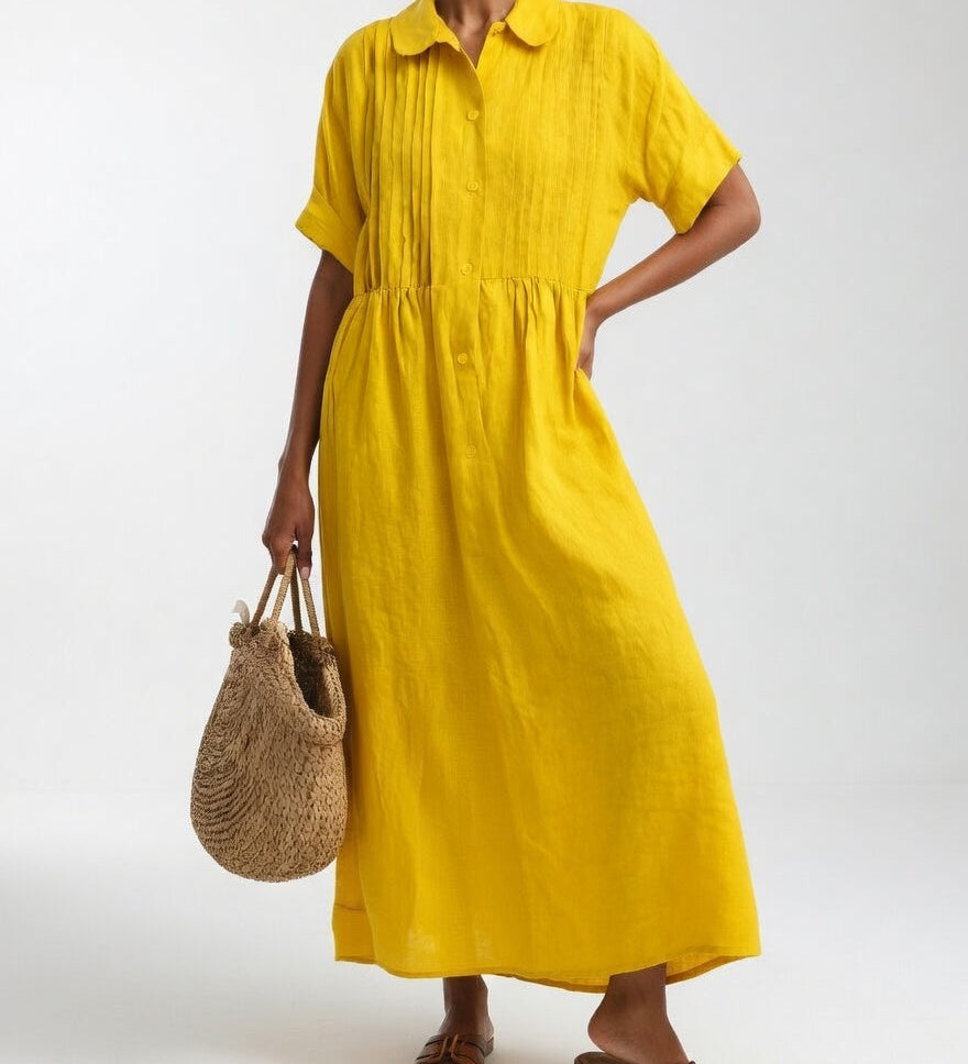 Lysandra™ — Long Cotton Shirt Dress