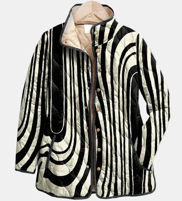OLIVIA | Graphic Quilted Zebra Jacket Sylvie