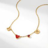 HEART-SHAPED INITIAL NECKLACE