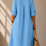 Button-Up Dress with Adjustable Sleeves Marie
