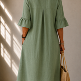 Buttoned Dress with Flared Sleeves Véronique