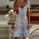 Vintage Abstract Print Dress