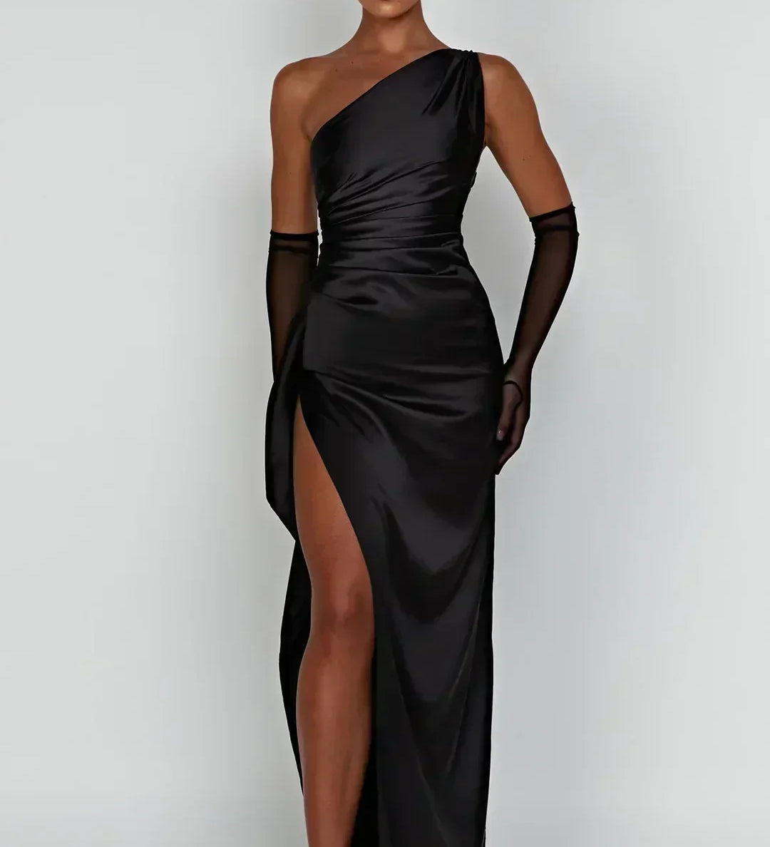 ARALUEN | DRAPE SATIN EVENING GOWN