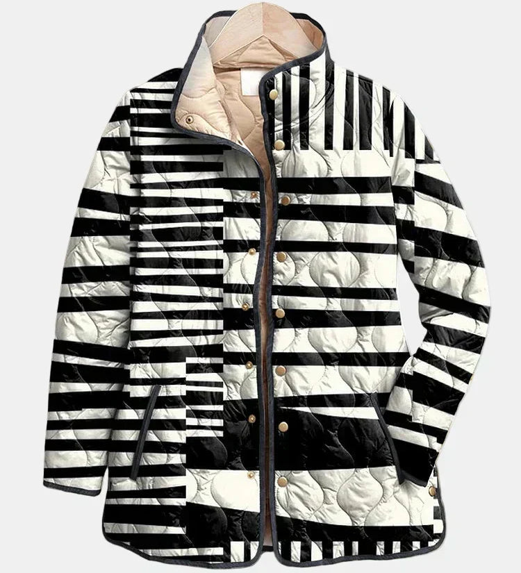 OLIVIA | Quilted Jacket with Graphic Stripes Véronique