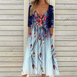Vintage Floral Print Dress