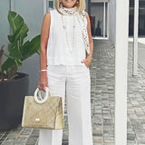Trinidad™ | White Blouse and Wide-Leg Trousers Set