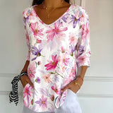 Vintage Floral Print Blouse