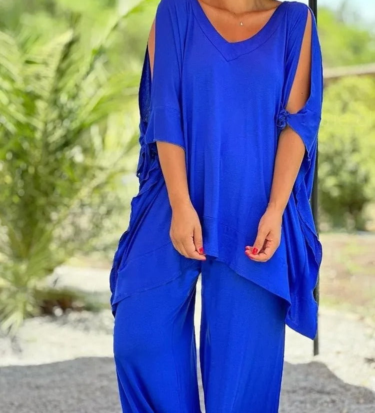 Ursula™ | Open Shoulder Tunic and Trousers Set