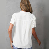 Casual Solid Colour Blouse