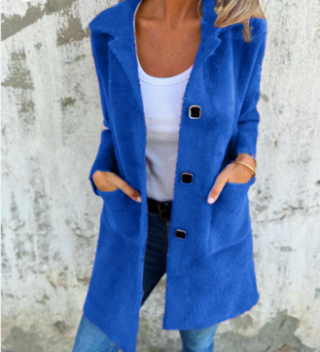 MORWENNA | LONG SLEEVE BUTTON COAT WITH POCKETS